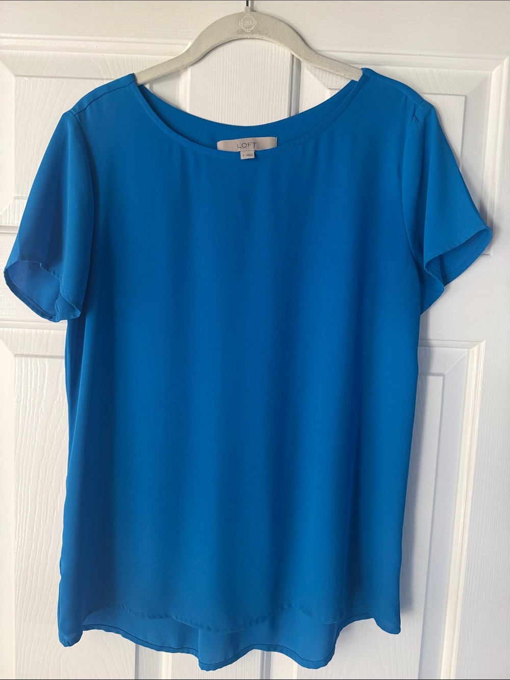 LOFT Bright Blue Short Sleeve Blouse